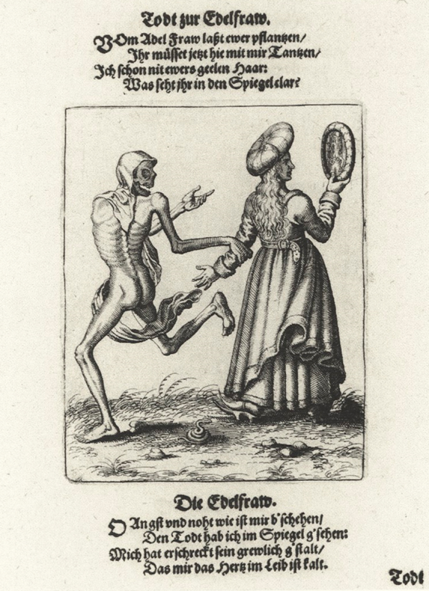 Die Edelfrau, Radierung von Matthäus Merian d. Ä., 1621.